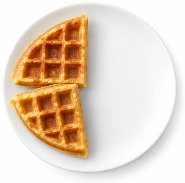 Waffeln vor weißem Hintergrund.
