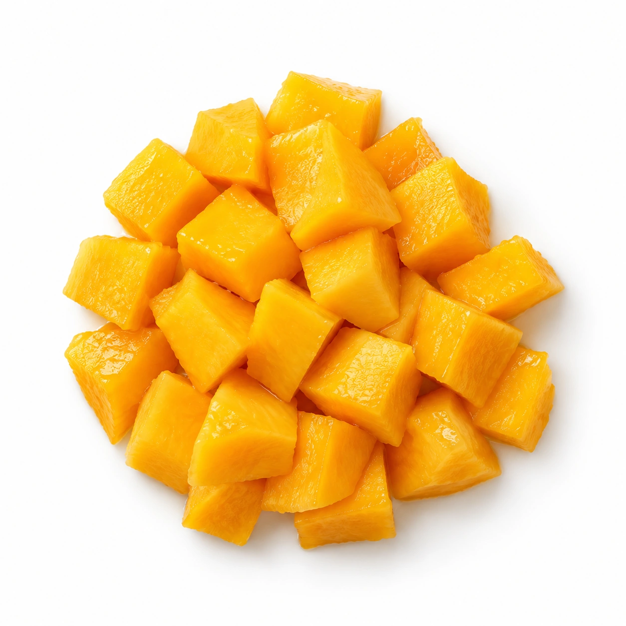 Mango vor weißem Hintergrund.