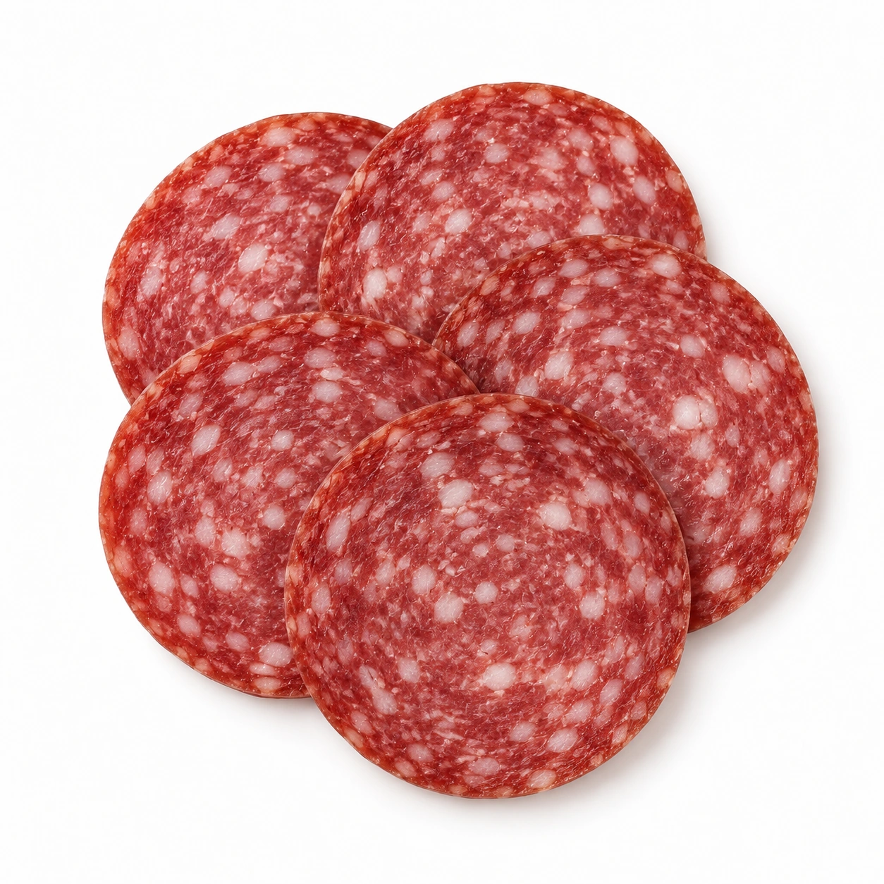 Salami auf weißem Hintergrund.