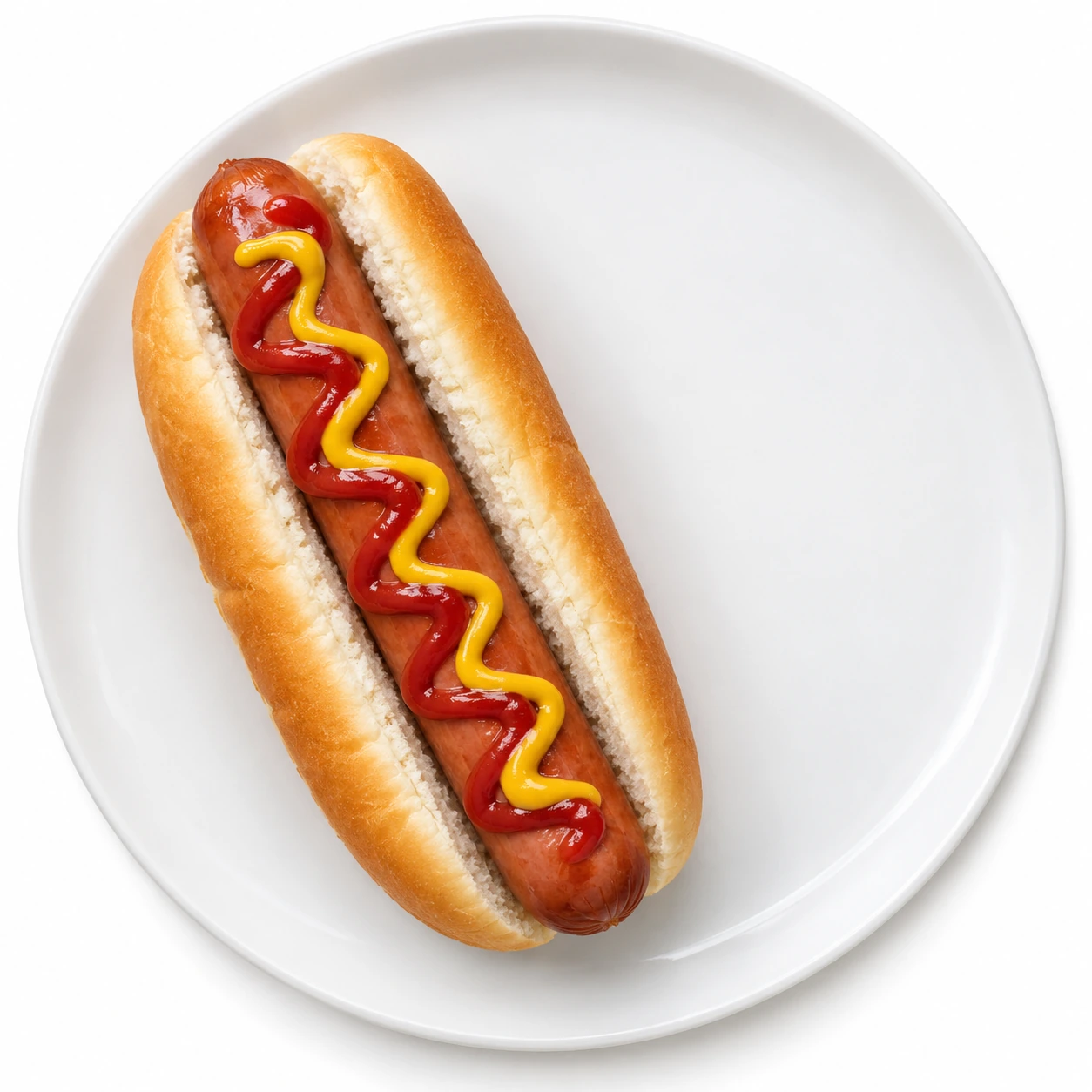 Hotdog auf weißem Hintergrund.