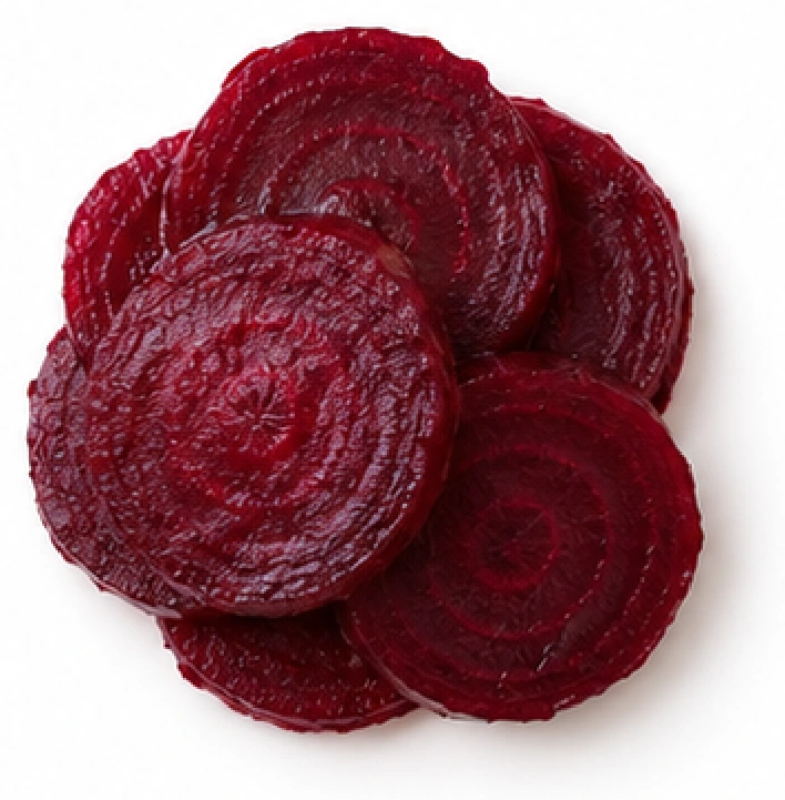 Rote Bete vor weißem Hintergrund.