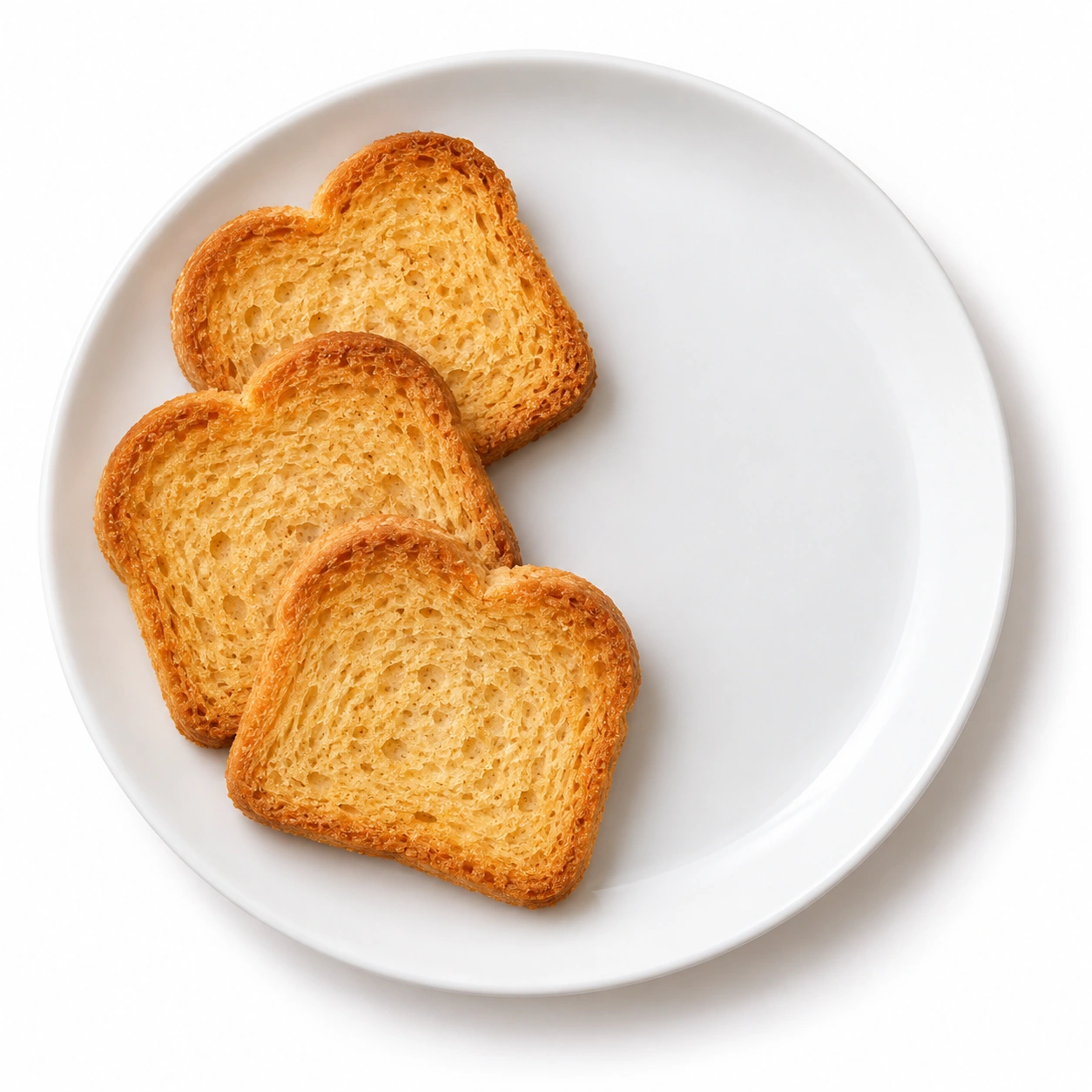 Zwieback vor weißem Hintergrund.