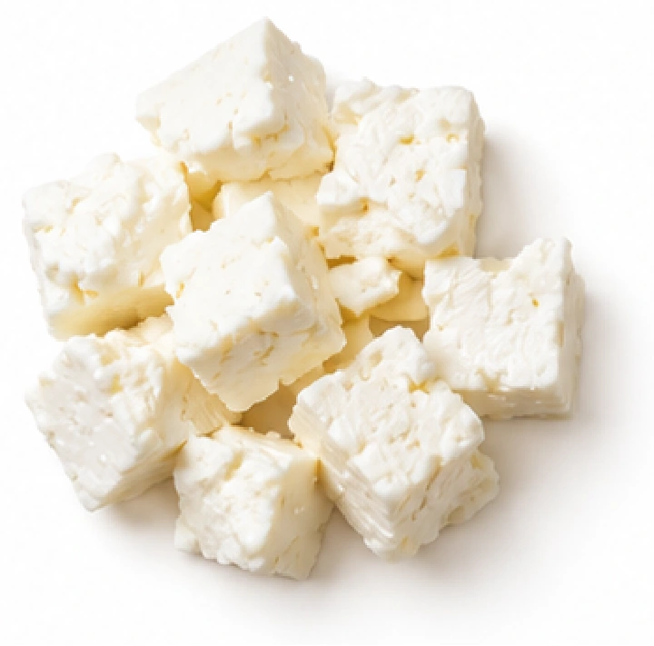 Feta vor weißem Hintergrund.