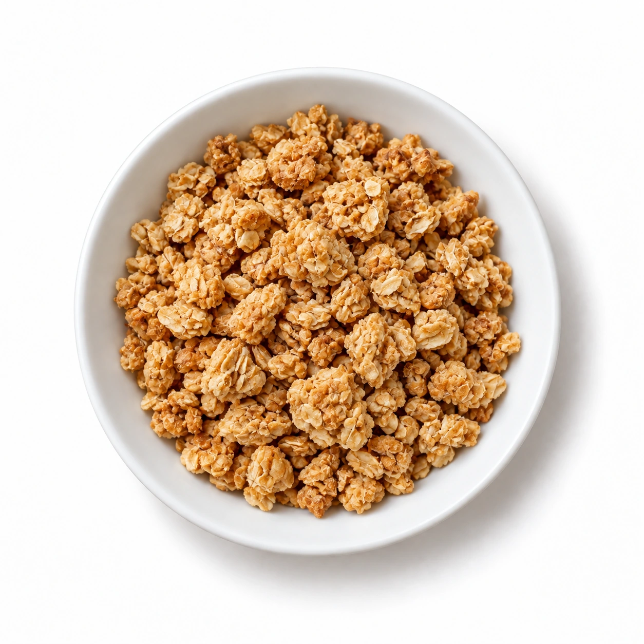 Knuspermüsli in einer weißen Schale.