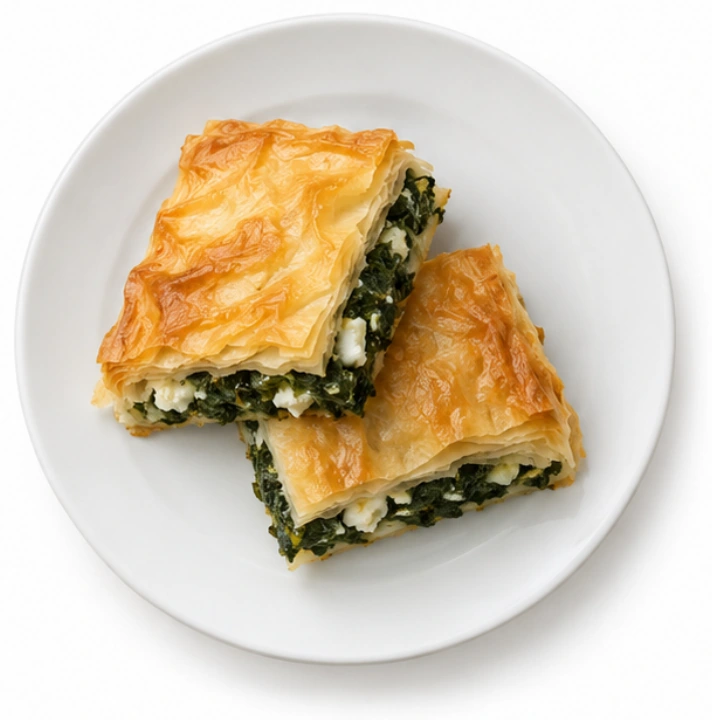 Börek vor weißem Hintergrund.
