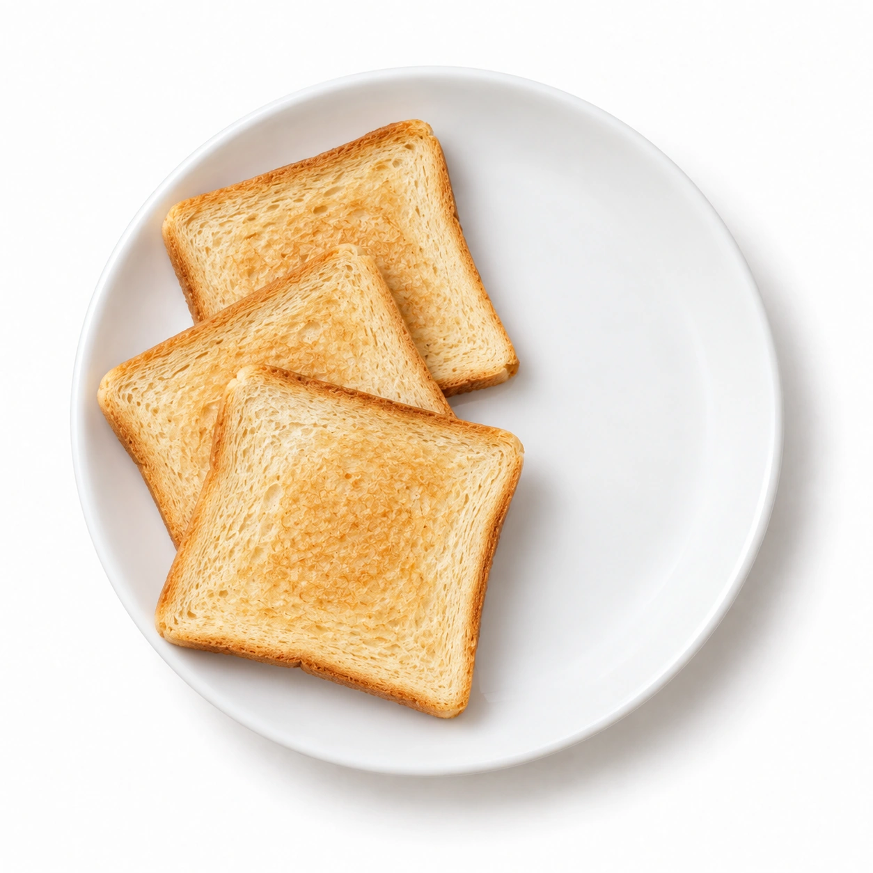 Toastbrot auf einem weißen Teller.