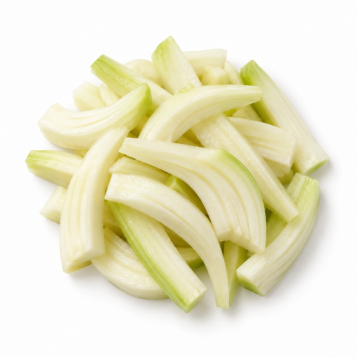 Fenchelsticks auf weißem Hintergrund.
