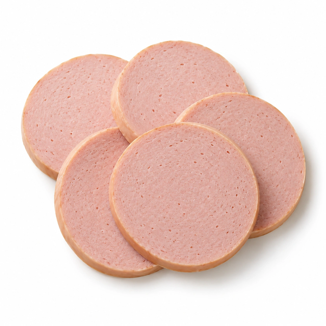 Fleischwurst auf weißem Hintergrund.