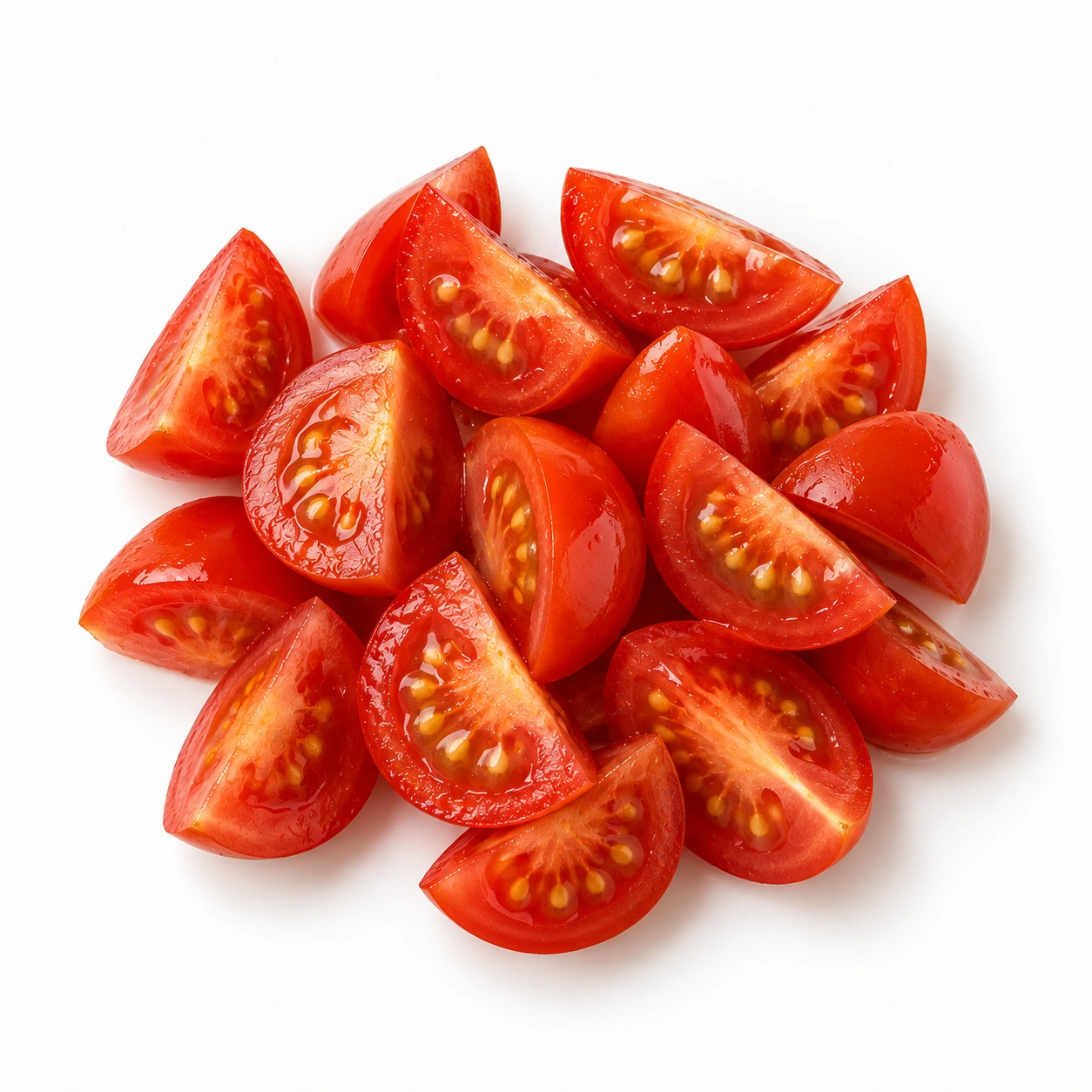 Cocktailtomaten auf weißem Hintergrund.