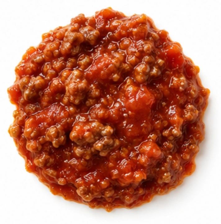 Bolognese vor weißem Hintergrund.